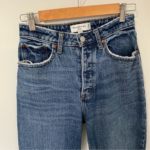 Abercrombie & Fitch Dad High Rise Curve Love Jeans Blue size 25 - Picture 7 of 16